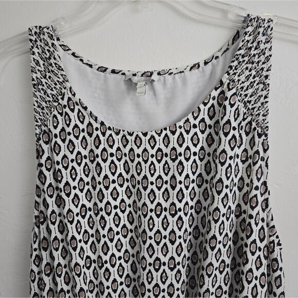 Joie Women's Blouson Sleeveless 100% Silk Lined Midi Dress Geometric Cocktail M - Picture 8 of 12